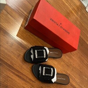 Donald J. Pliner Black Slide Sandals